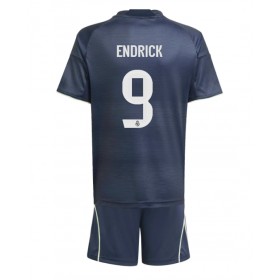 Real Madrid Endrick #9 Borta Kläder Barn 2025-26 Kortärmad (+ Korta byxor)